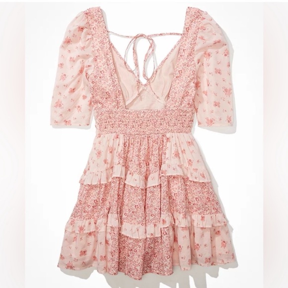 American Eagle Floral Pink Ruffle Dress - XL - Picture 3 of 9